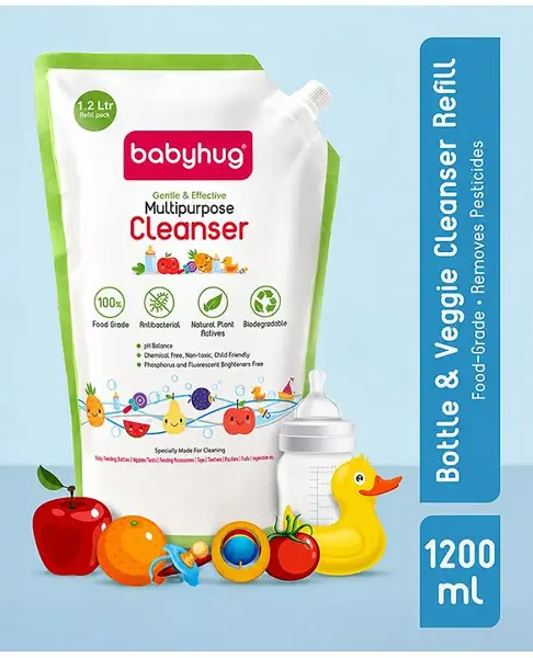 Babyhug Feeding Bottle Accessories & Vegetables Liquid Cleanser Refill Pack - 1200 ml