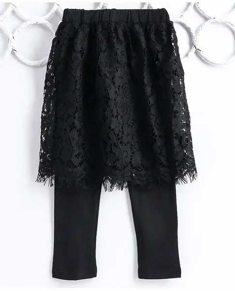 Meng Wa Full Length Solid Color Skeggings - Black