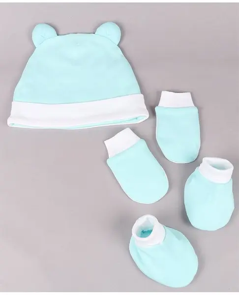 My Milestones Accessories Gift Set 3 Pcs (Cap Mittens & Booties) - Aqua