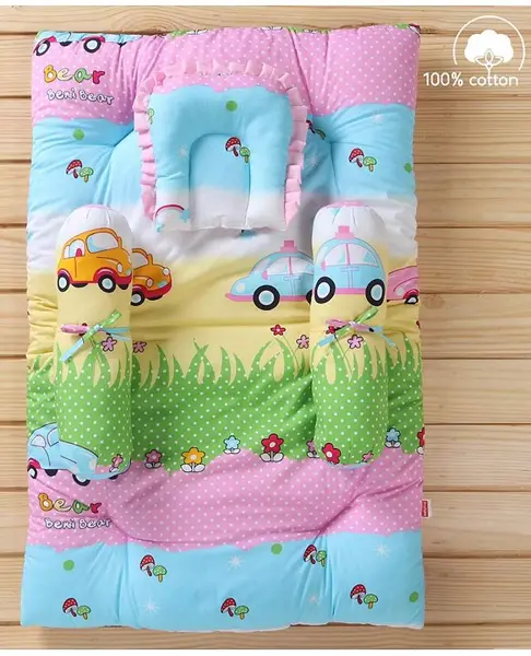 Babyhug Cotton Bedding Set Parkland Print - Pink