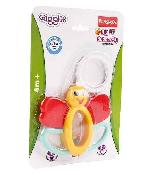 Giggles My Little Butterfly Teether Rattle - Yellow Red