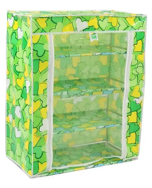4 Layered Printed Storage Rack- Green