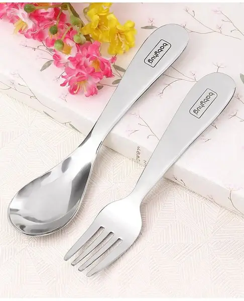 Babyhug Stainless Steel Spoon & Fork Set