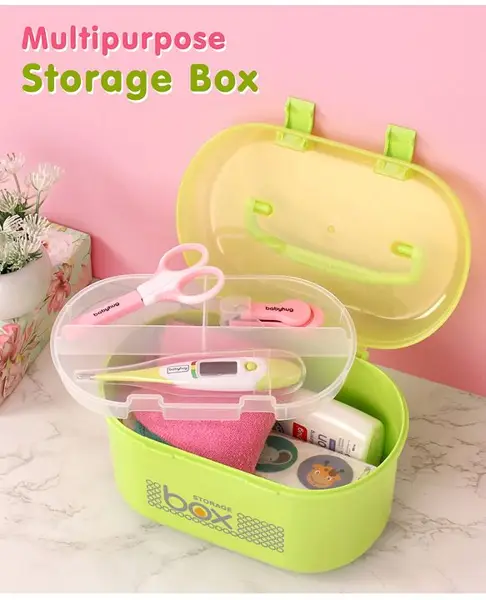 Multipurpose Storage Box with Handle  - Green