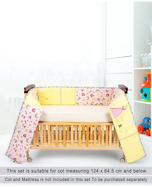 Babyhug Premium Cotton Crib Bumper Regular- Princess Theme (Cot not Included)
