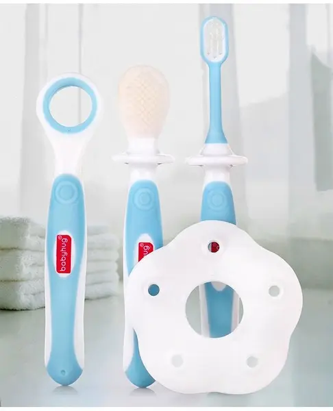 Babyhug 3 Stage Oral Care Set Cum Training Toothbrush - Blue