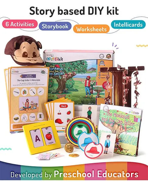 Intellikit The Monkeys and the Cap Seller Kit - Multicolor