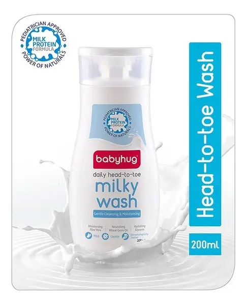 Babyhug Milk Protein Formula Daily Head To Toe Milky Wash - 200 ml