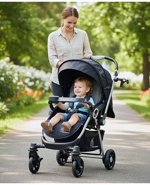 R for Rabbit Chocolate Ride Stylish Baby Stroller and Pram for Baby  Kids  Infants  Newborn  Boys & Girls of 6 Months to 3 Years (Black)
