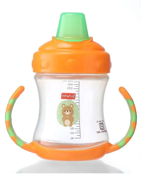 Babyhug 250 ml Spout Sipper Bottle with Twin Handles  Orange