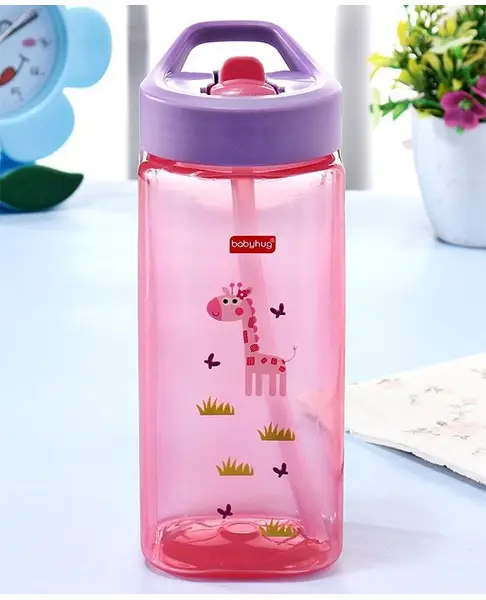 Babyhug Toddler Sipper with Square Spout & Lion Print - 300 ml  Pink