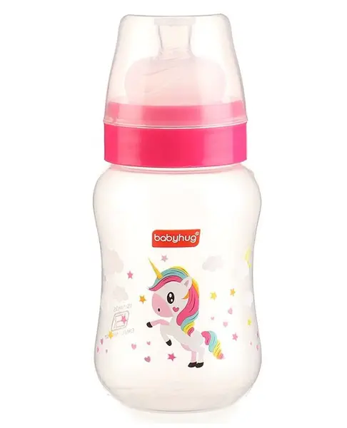 Babyhug Wide Neck Feeding Bottle Pink - 250 ml