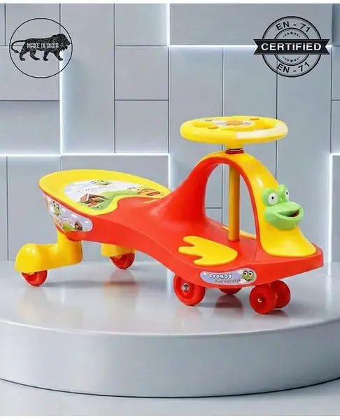 Babyhug Froggy Gyro Swing Car With Easy Steering Wheel - Red