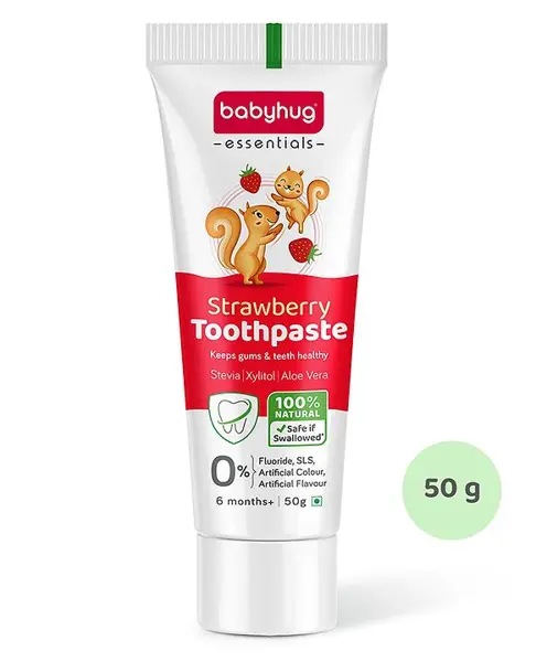 Babyhug Strawberry Flavoured Toothpaste for Ages 6 Months+