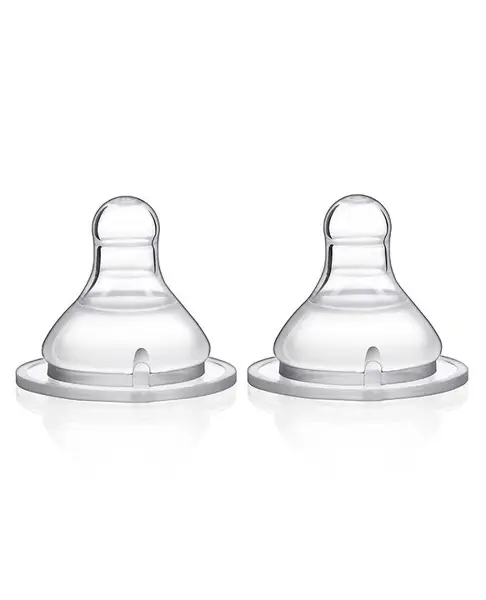 Babyhug Wide Neck Silicone Nipple Fast Flow - Pack of 2