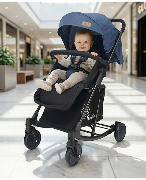 R for Rabbit Rock N Roll Stroller Compact Travel Friendly Pram for Baby  Stroller turn Rocker for Baby  Kids Pram & Strollers  Prams for Boys & Girls of 0 to 3 Years (Black Blue)