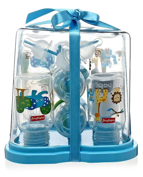 Babyhug Feeding Bottle Pack of 4 With Drying Rack Blue - 2 x 125 ml  2 x 250 ml