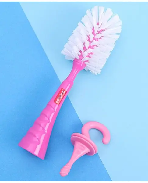 Babyhug Bottle Cleaning & Nipple Brush - Pink