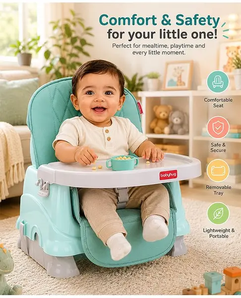 Babyhug Booster Chair with Cushion - Green