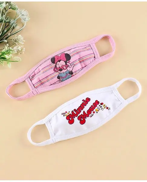Babyhug  Face Mask Pack of 2 - Pink White