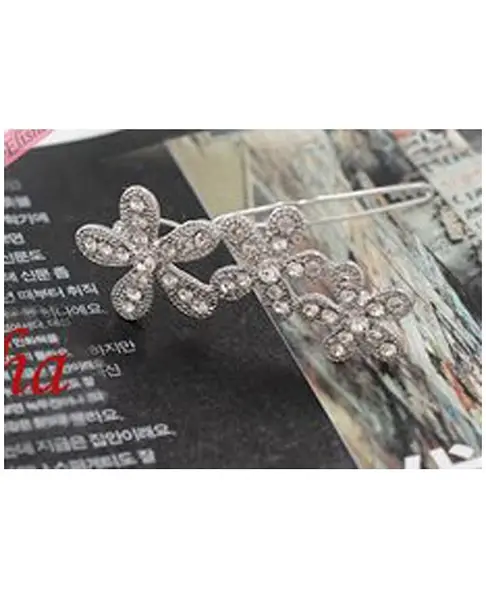 Flaunt Chic Stones Beaded Floral Hair Clip - Silver