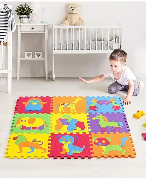 Babyhug Pop Out Playmat  Animal Floor Puzzle (Colour May vary) - 9 Pieces