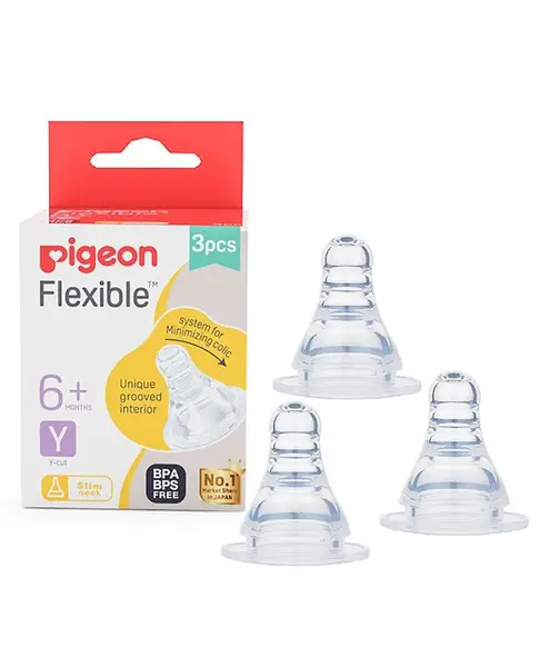 Pigeon Peristaltic Y Cut Nipple Pack of 3 - White