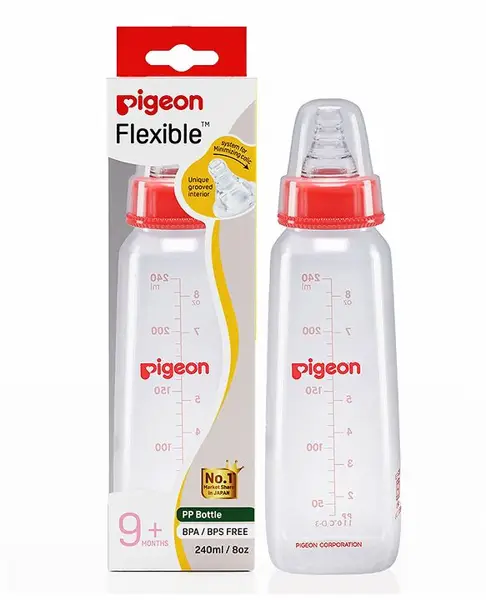 Pigeon Anti Colic Peristaltic Nursing Bottle Red - 240 ml