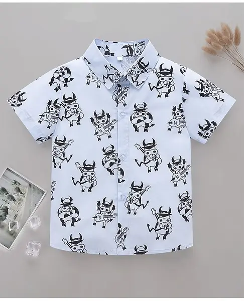 Kookie Kids Half Sleeves Shirt - Blue