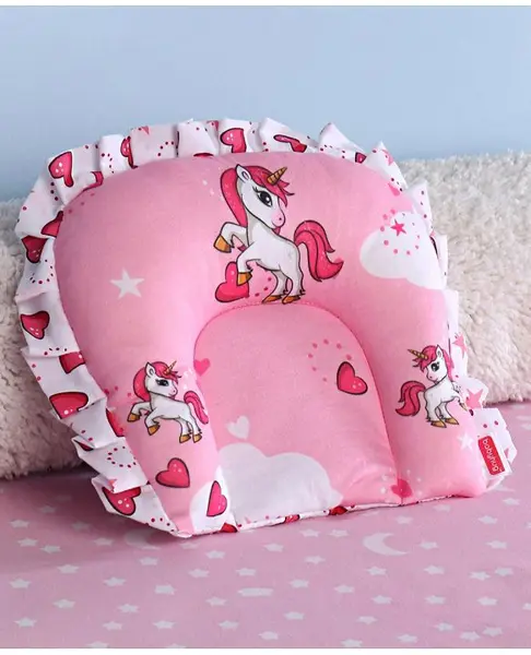 Babyhug Premium U Shape Pillow Unicorn Print - Pink