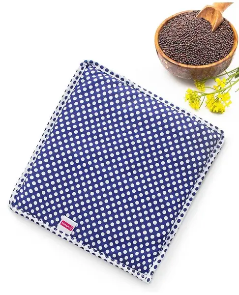 Babyhug Rai (Mustard) Seed Filling Pillow Polka Dots Blue - Polka Dots