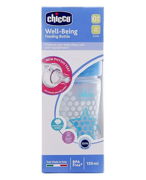 Chicco Well Being Feeding Bottle Blue - 150 ml