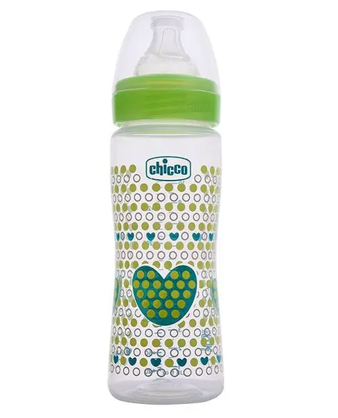 Chicco Well-Being Fast Flow Feeding Bottle Green - 330 ml