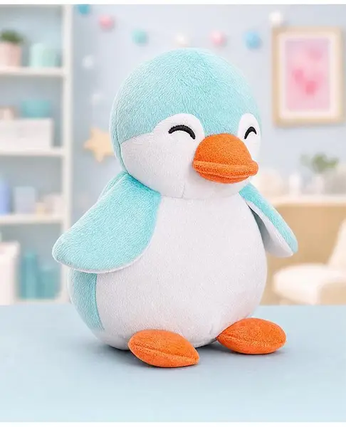 Babyhug Baby Penguin Soft Toy Blue - Height 23 cm