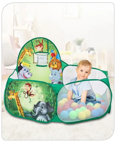 Babyhug Jump N Joy Jungle Theme Activity Ball Pool - 50 Balls