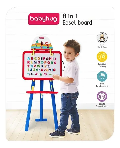 Babyhug 8 in 1 Easel board - Red & Blue