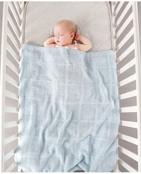 Babyhug All Season Cotton Cellular Blanket - Blue