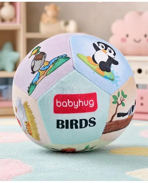 Babyhug Birds Themed Soft Ball Multicolor - Height 13 cm