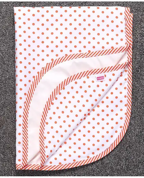 Babyhug Cotton Diaper Changing Mat Small Polka Dots - Orange