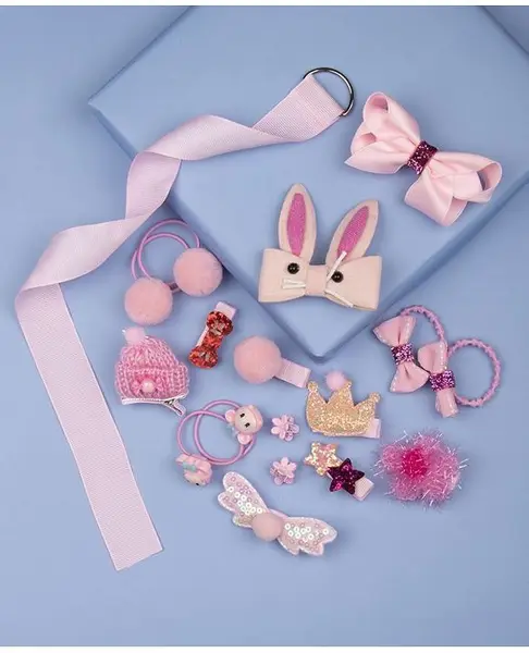 Arendelle Set Of 18 Hair Accessories  - Pink