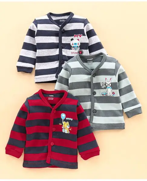 Cucumber Full Sleeves Set Of Vests Pack of 3 (Print May Vary)