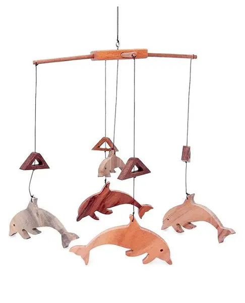 Woods for Dudes Dolphin Crib & Stroller Hanging Toy - Brown