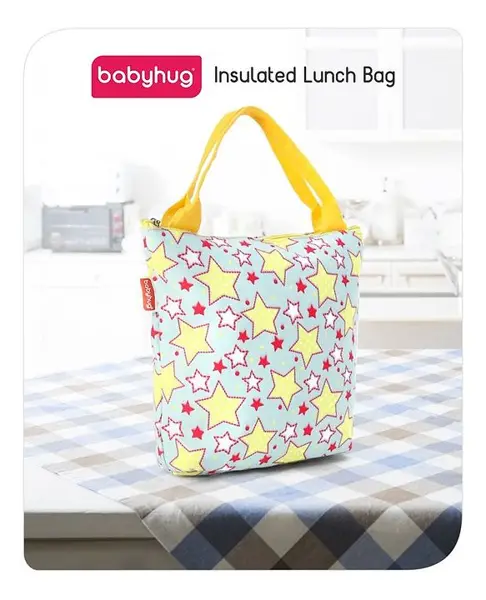 Babyhug Insulated Lunch Bag With Star Print - Green