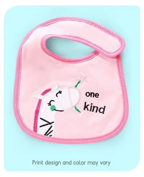 Babyhug Bib Giraffe Embroidery - (Colour Print Design May Vary)